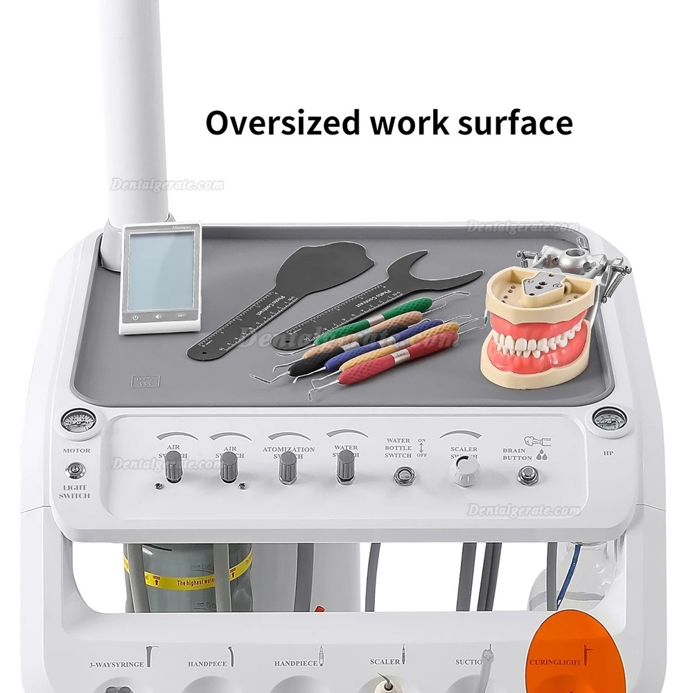 Mobile Dentaleinheit mit Zahnarztlampe, Kompressor, Scaler und Aush&auml;rtungslampe